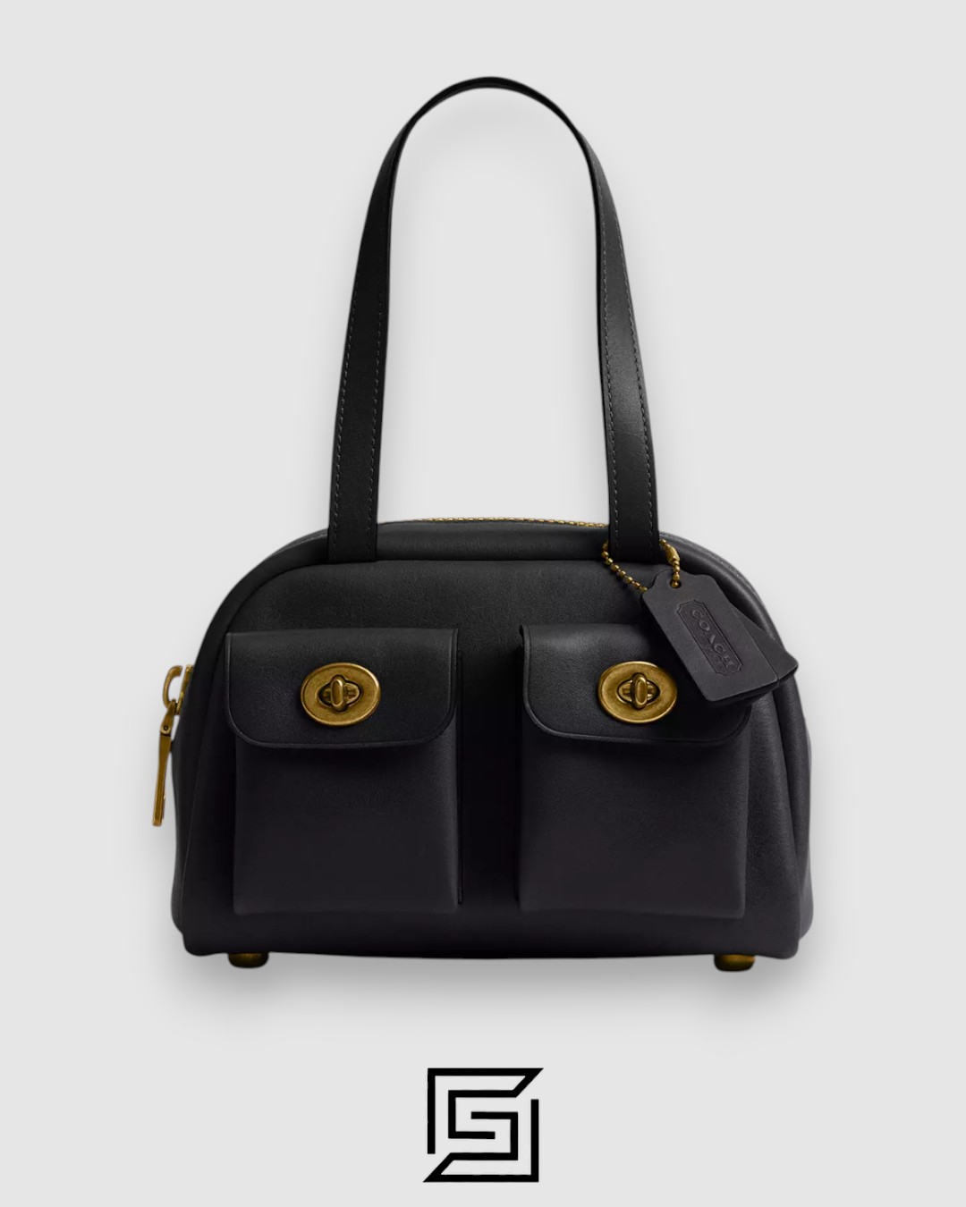 Coach Twin Turnlock Bag 20 Black Style Number CCC55 - Image 1