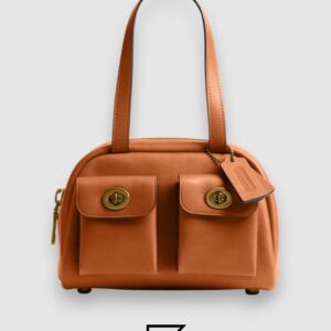 Coach Twin Turnlock Bag 20 Light Brown Style Number CCC55 - Image 1