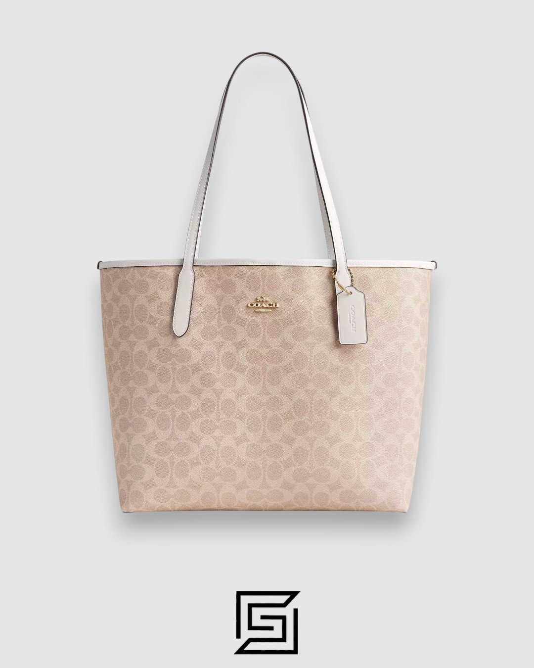 Coach City Tote Bag In Signature Canvas Khaki Style Number 5696 - Image 1
