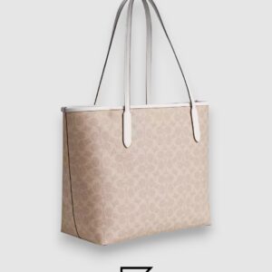Coach City Tote Bag In Signature Canvas Khaki Style Number 5696 - Image 2