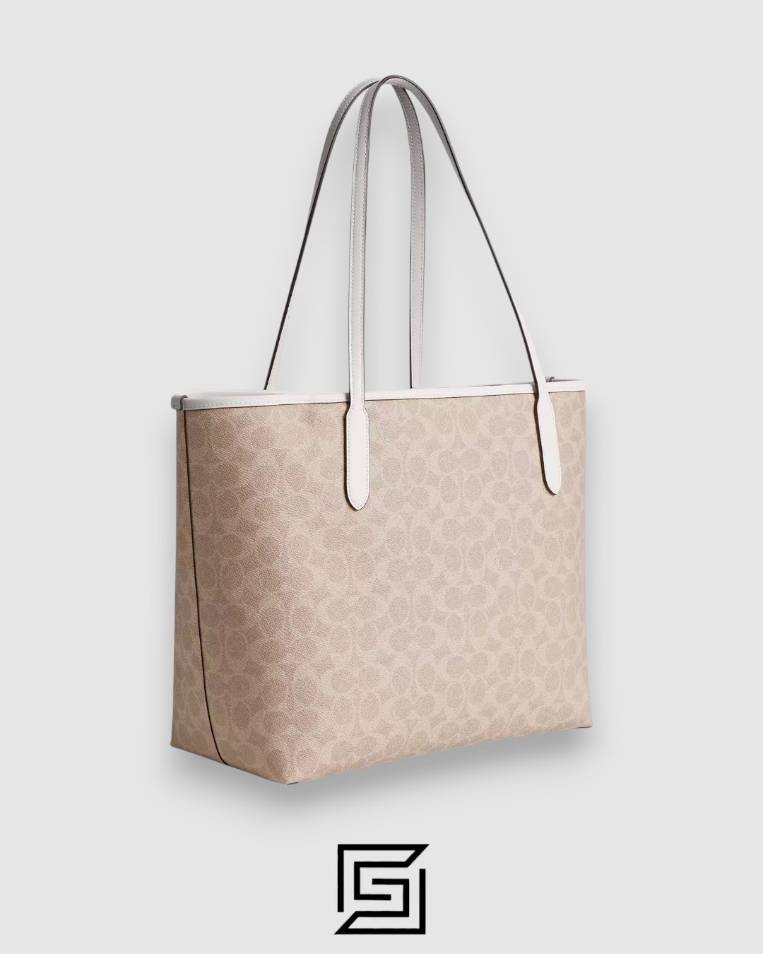 Coach City Tote Bag In Signature Canvas Khaki Style Number 5696 - Image 2