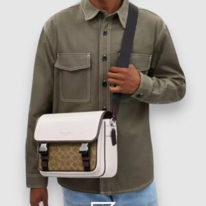 Coach Racer Messenger In Colorblock Signature Canvas Style Number CT753 - Image 3