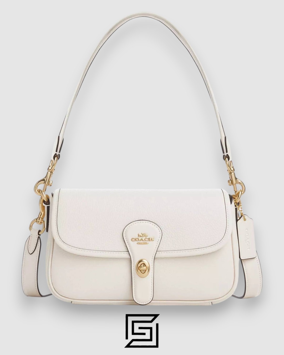 Coach Hadley Shoulder Bag in Refined Pebble Leather White – CY683 - Image 1
