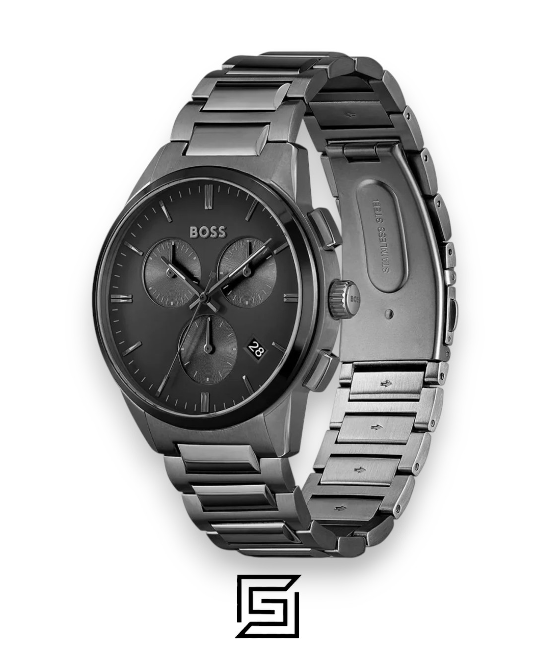⁦Boss 1513929 Men's Chronograph Grey Stainless Steel Watch⁩ - الصورة ⁦2⁩
