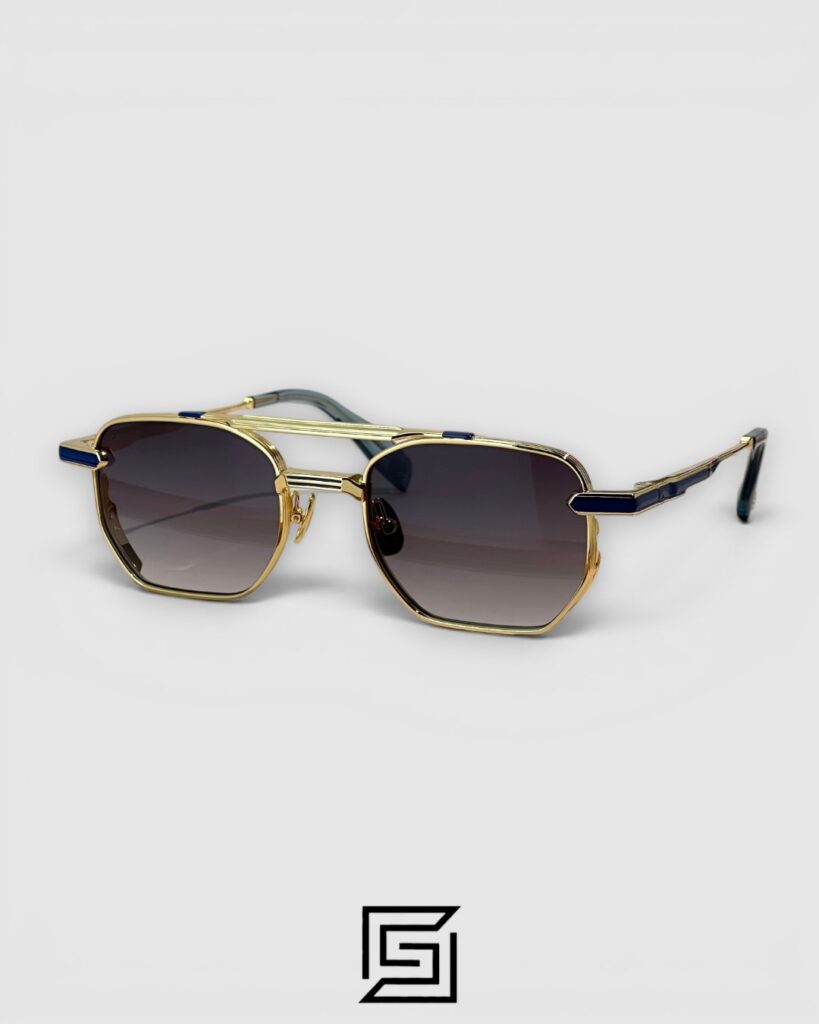 LUSSO Gun Mustard Frame Light Green Lenses