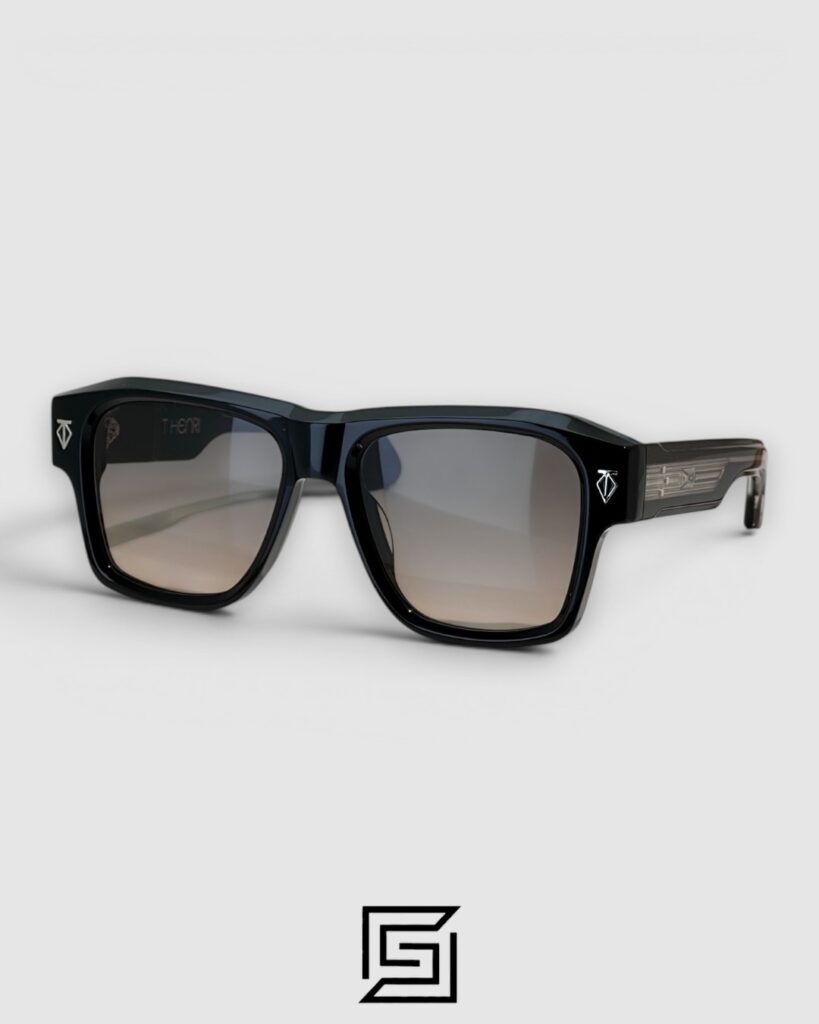 ESTOQUE Black Frame Black Lenses Gold Arm
