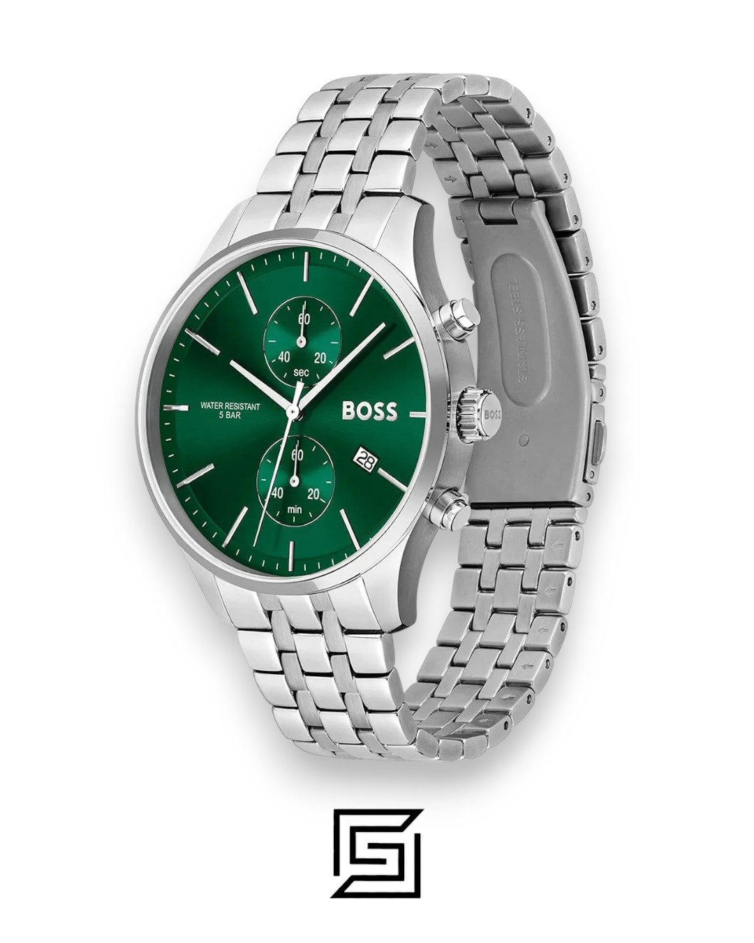 ⁦Boss 1513975 Green Dial Chronograph Watch⁩ - الصورة ⁦2⁩