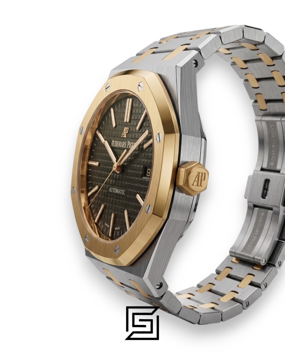 Royal Oak WF0851 Automatic Half Gold Stainless Steel 316 with Black Flat Tapisserie Dial - Image 3