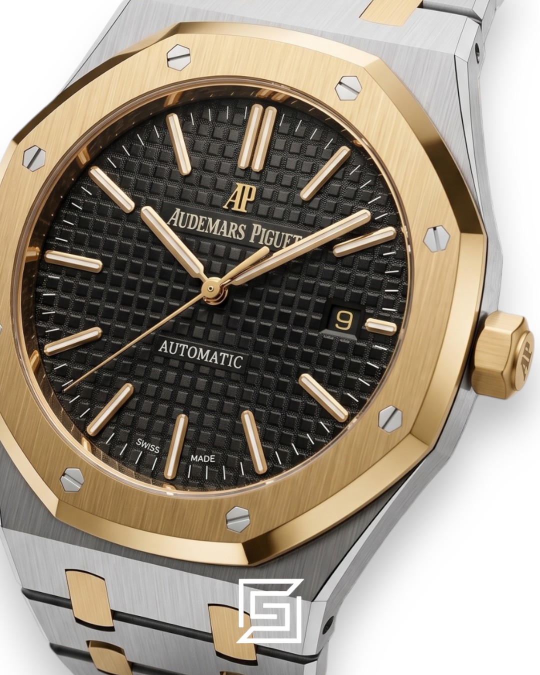 Royal Oak WF0851 Automatic Half Gold Stainless Steel 316 with Black Flat Tapisserie Dial - Image 2