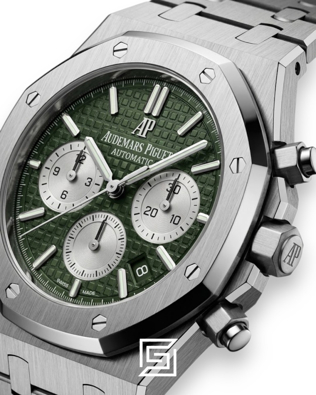 Royal Oak WF0851 Chronograph Green Tapisserie Silver Dial – Stainless Steel - Image 2