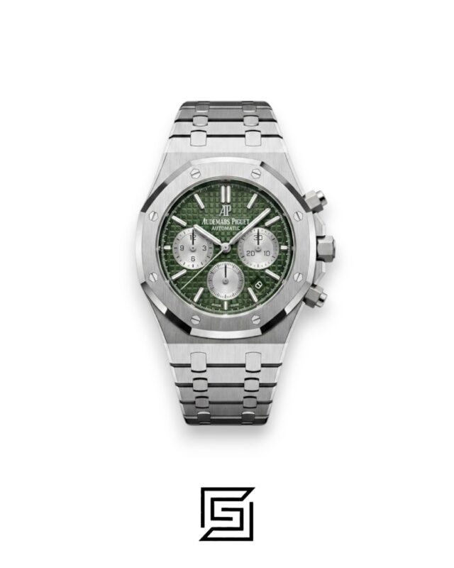 Royal Oak WF0851 Chronograph Green Tapisserie Silver Dial – Stainless Steel