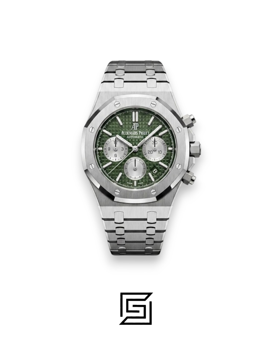 Royal Oak WF0851 Chronograph Green Tapisserie Silver Dial – Stainless Steel - Image 1