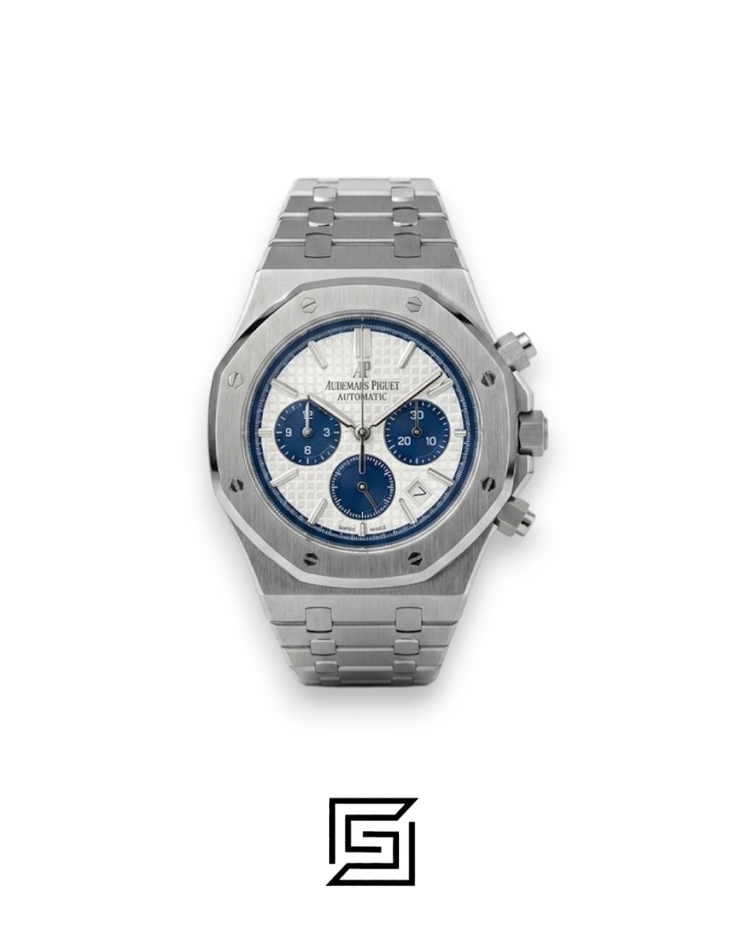 Royal Oak WF0851 Chronograph White Tapisserie Blue Dial – Stainless Steel - Image 1
