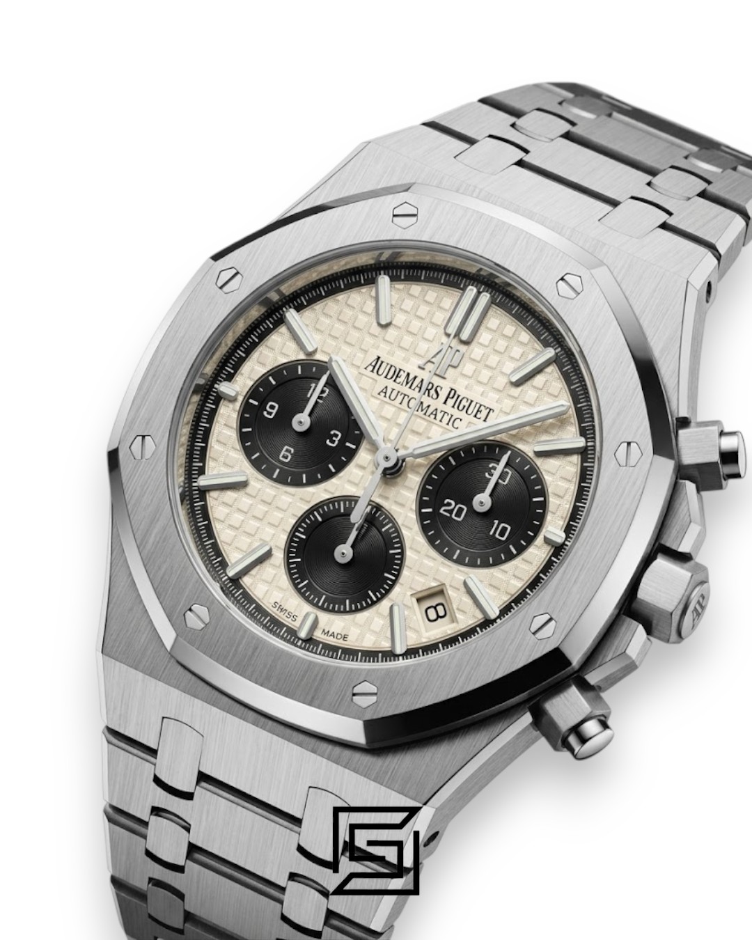 Royal Oak WF0851 Chronograph White Tapisserie Black Dial – Stainless Steel