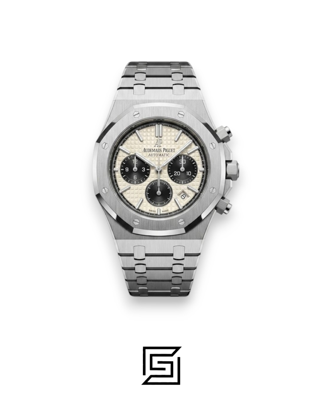 Royal Oak WF0851 Chronograph White Tapisserie Black Dial – Stainless Steel - Image 1