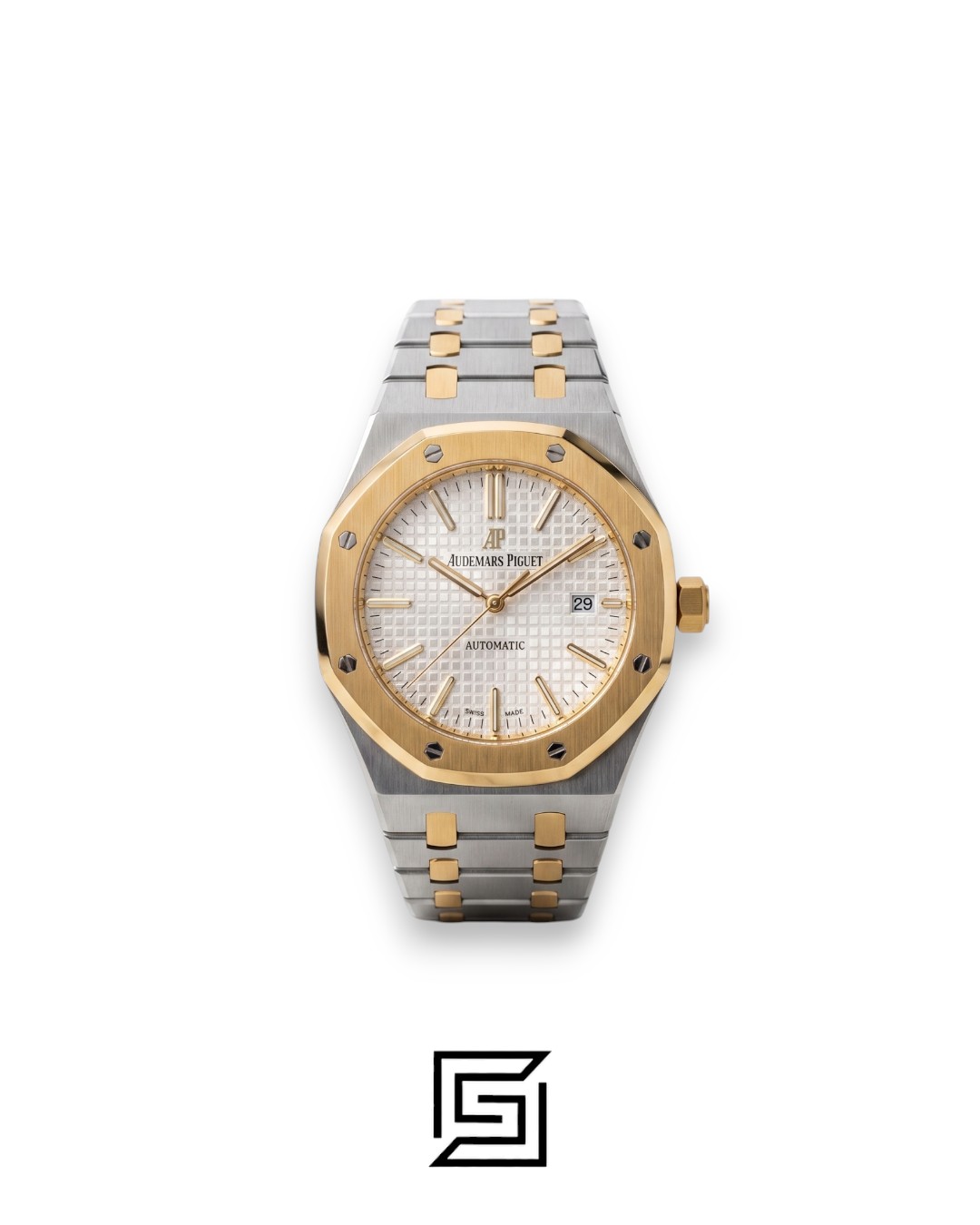 Royal Oak WF0851 Automatic Half Gold Stainless Steel 316 with Silver Flat Tapisserie Dial - Image 1