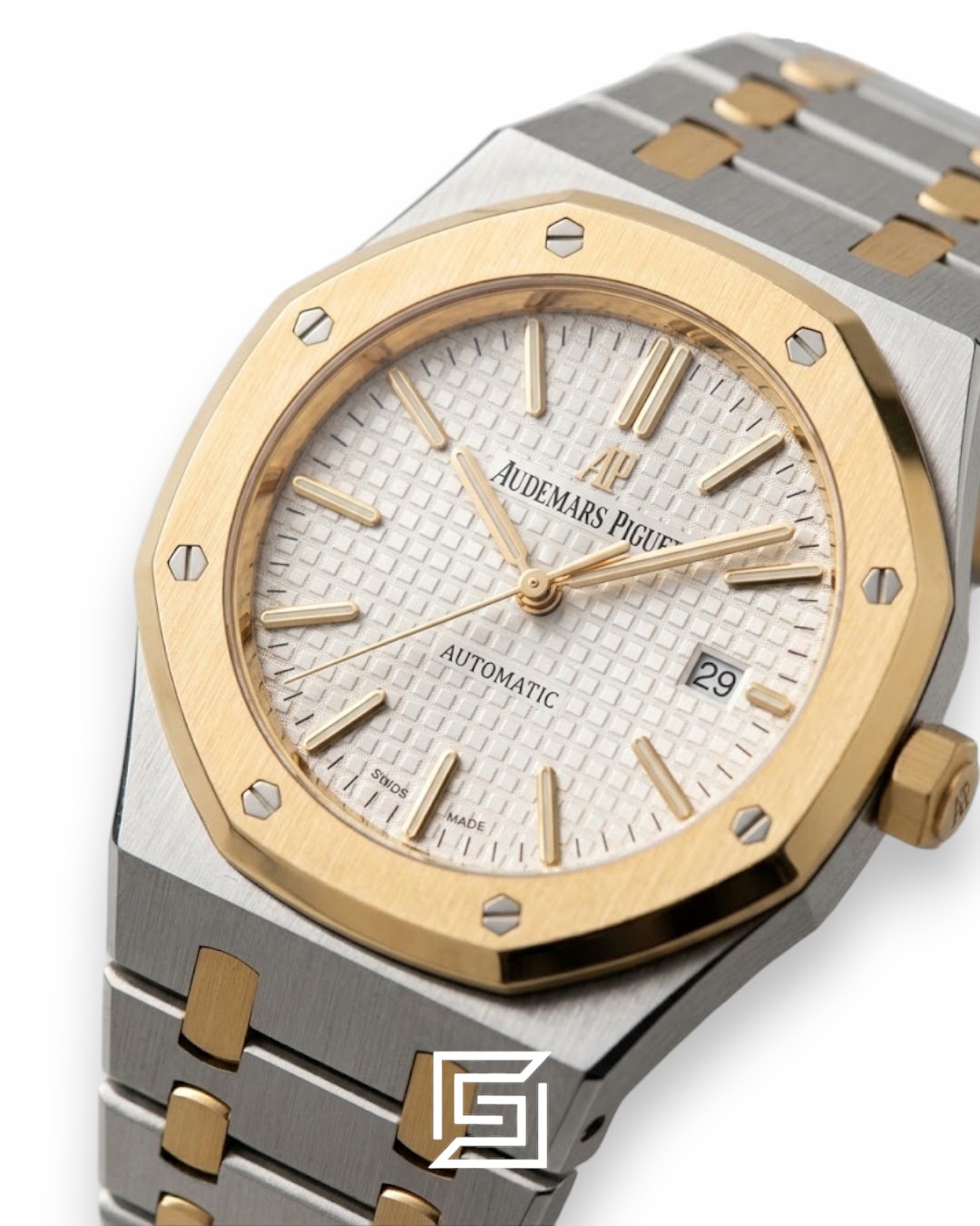 Royal Oak WF0851 Automatic Half Gold Stainless Steel 316 with Silver Flat Tapisserie Dial - Image 2