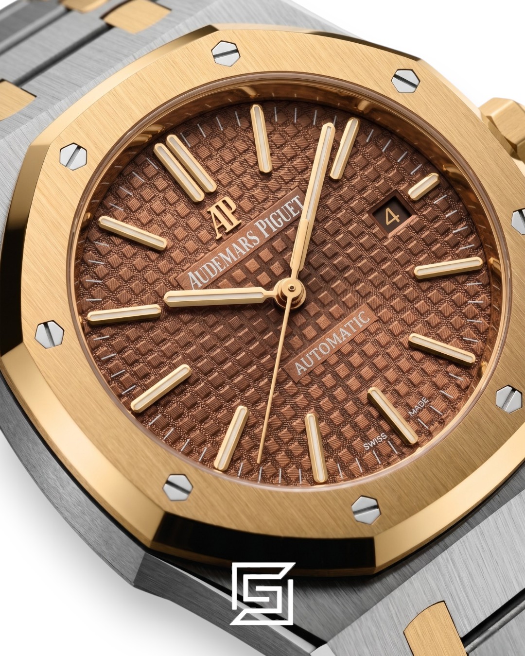 Royal Oak WF0851 Automatic Half Gold Stainless Steel 316 with Brown Flat Tapisserie Dial - Image 2