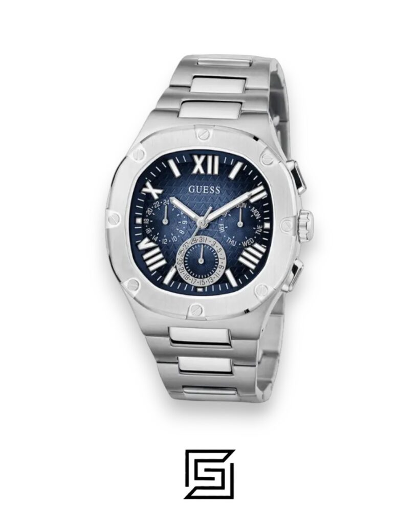Guess GW0572G1 Silver Stainless Steel Men's Watch Blue Dial 45mm