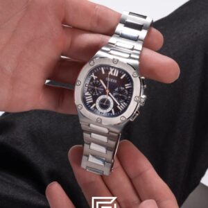 Guess GW0572G1 Silver Stainless Steel Men's Watch Blue Dial 45mm - Image 5