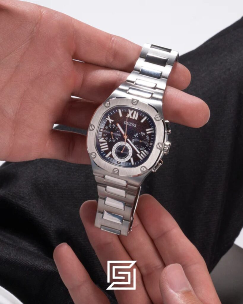 Guess GW0572G1 Silver Stainless Steel Men's Watch Blue Dial 45mm
