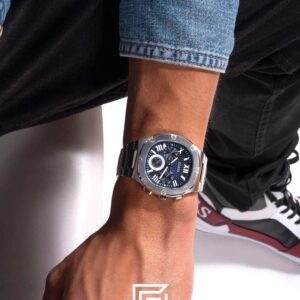 Guess GW0572G1 Silver Stainless Steel Men's Watch Blue Dial 45mm - Image 6