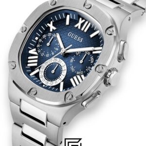 Guess GW0572G1 Silver Stainless Steel Men's Watch Blue Dial 45mm - Image 3
