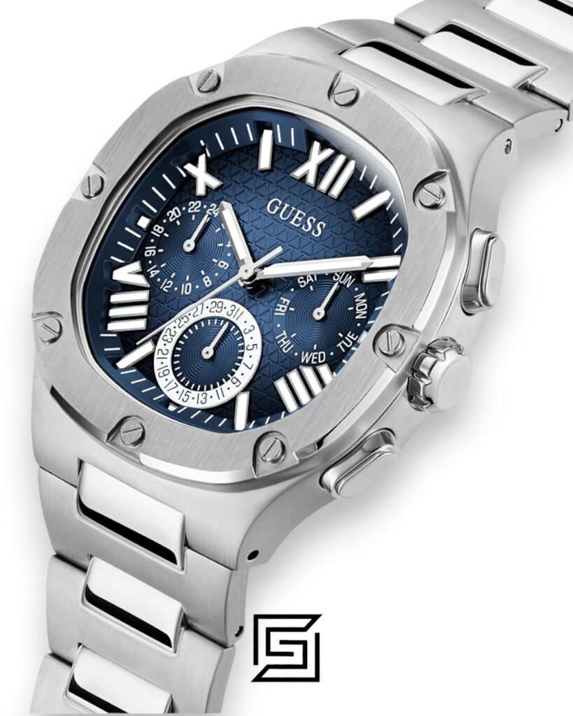 Guess GW0572G1 Silver Stainless Steel Men's Watch Blue Dial 45mm