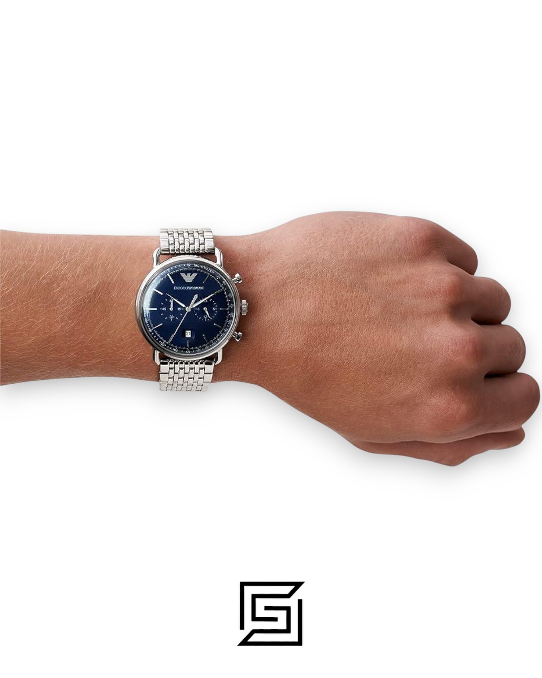 Emporio Armani AR11238 Aviator Chronograph Men's Watch Blue Dial 43mm - Image 3