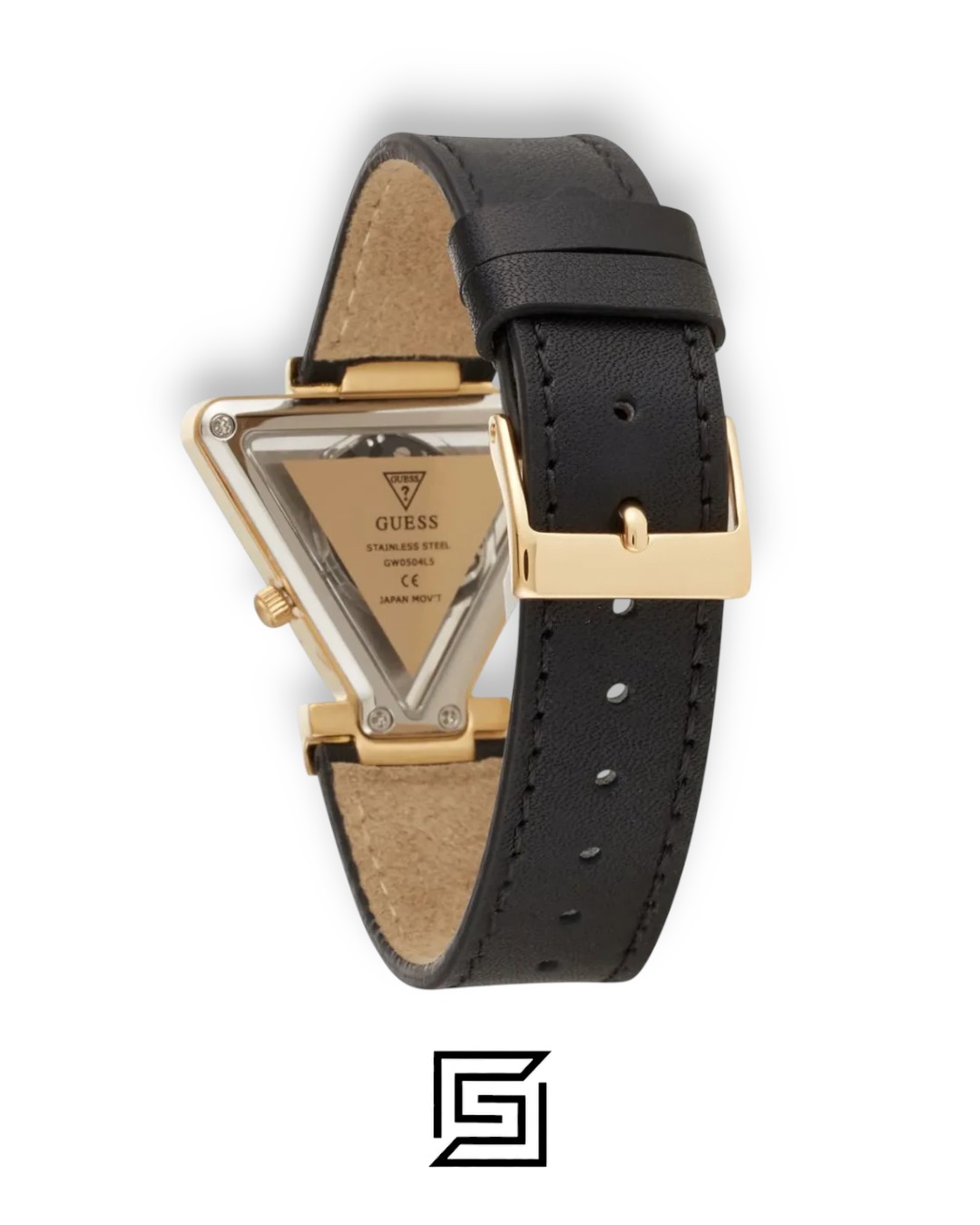 ⁦Guess GW0504L5 Women's Triangle Black Dial Gold-Tone Watch 32mm⁩ - الصورة ⁦5⁩