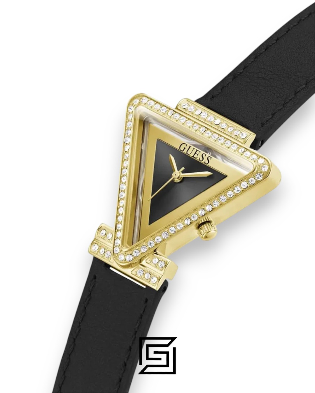 ⁦Guess GW0504L5 Women's Triangle Black Dial Gold-Tone Watch 32mm⁩ - الصورة ⁦3⁩