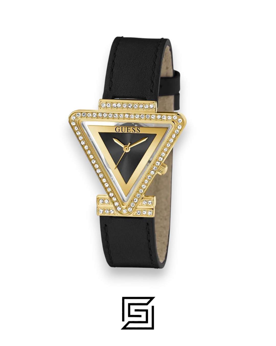 ⁦Guess GW0504L5 Women's Triangle Black Dial Gold-Tone Watch 32mm⁩ - الصورة ⁦2⁩