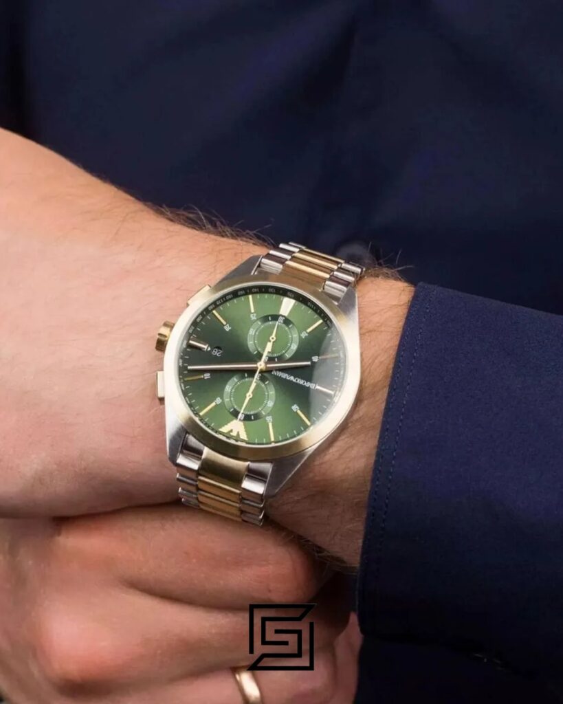Emporio Armani AR11511 Two-Tone Stainless Steel Green Dial Watch