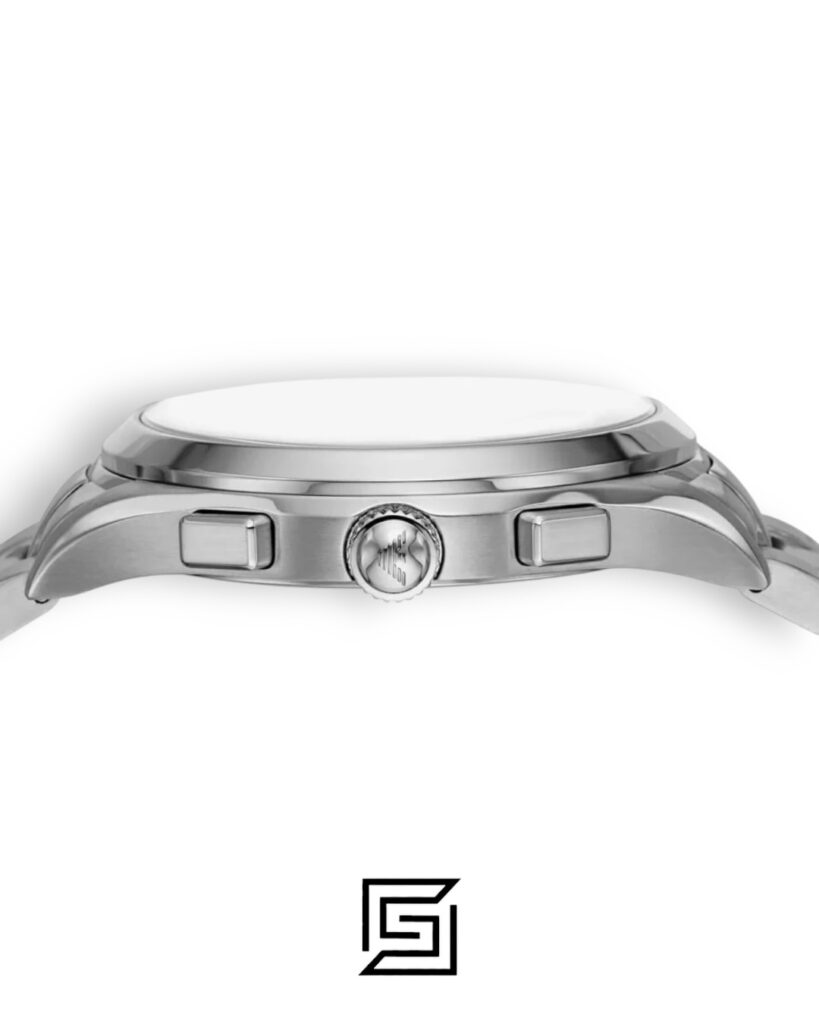 Emporio Armani AR11602 Men's Silver Stainless Steel Chronograph Watch with Black Dial