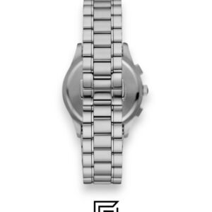 ⁦Emporio Armani AR11602 Men's Silver Stainless Steel Chronograph Watch with Black Dial⁩ - الصورة ⁦3⁩