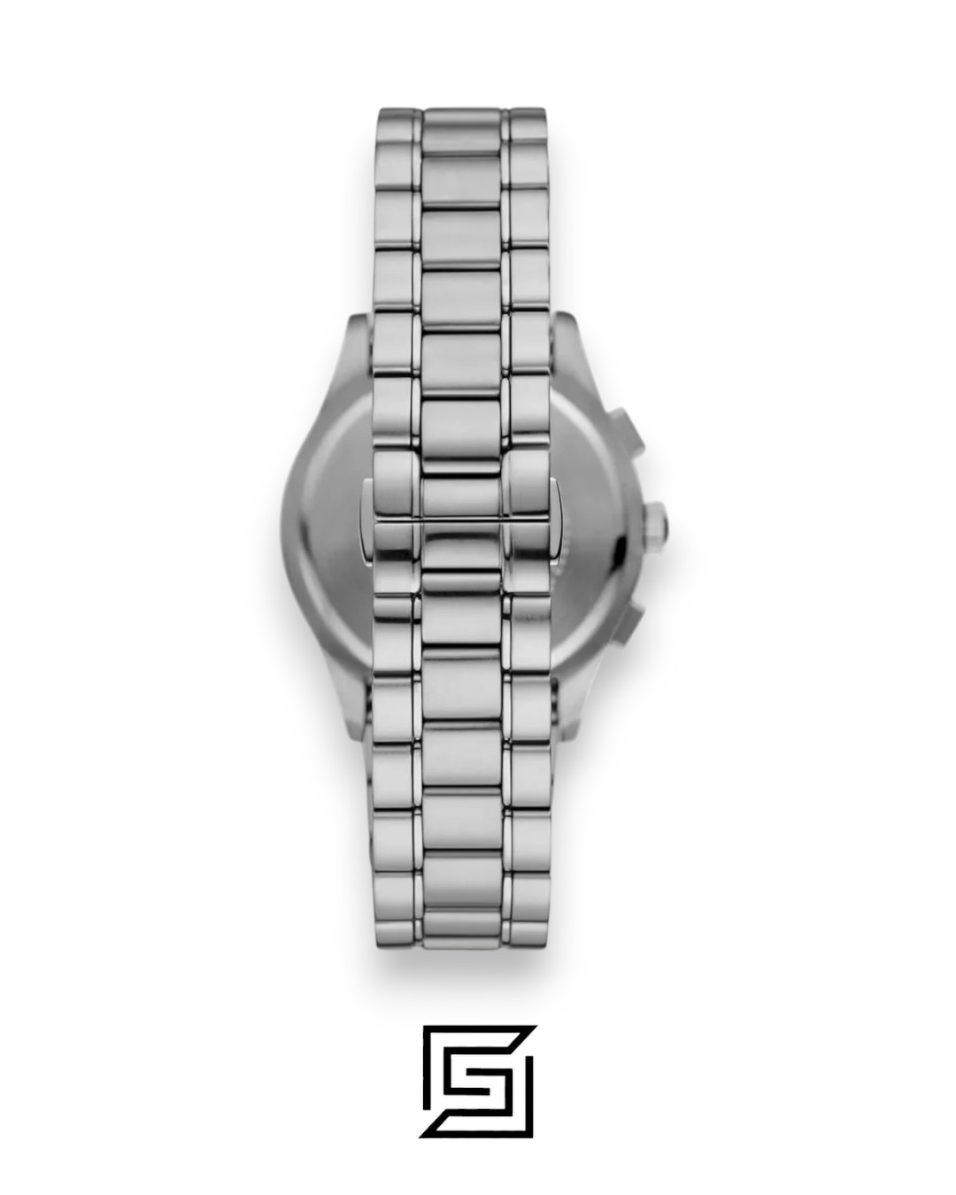 ⁦Emporio Armani AR11602 Men's Silver Stainless Steel Chronograph Watch with Black Dial⁩ - الصورة ⁦3⁩