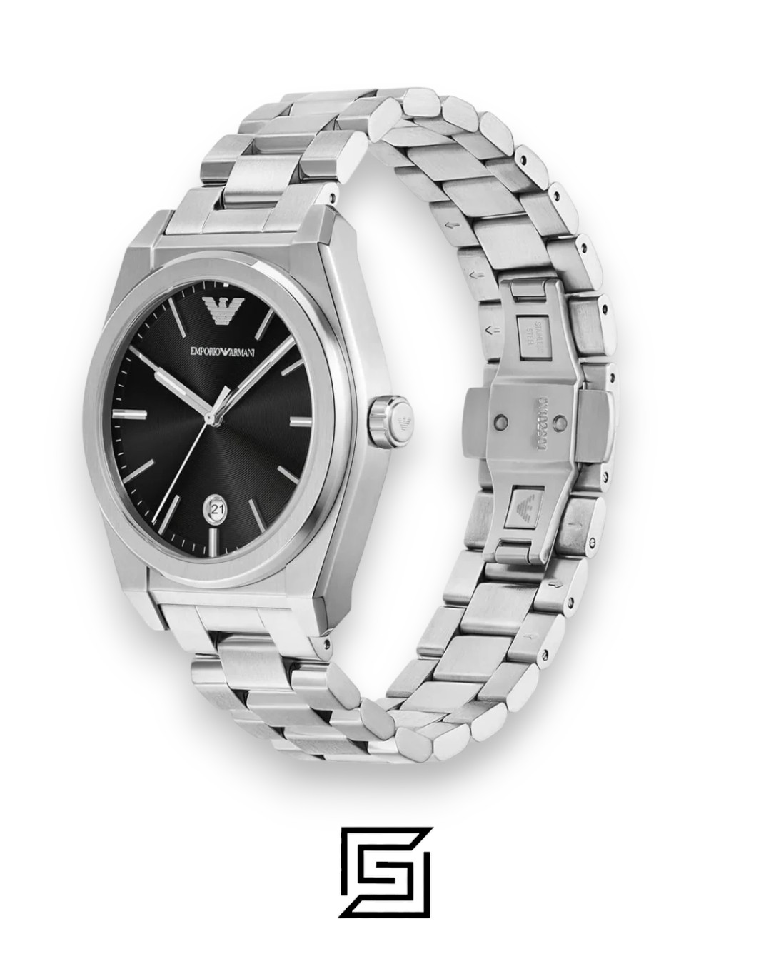Emporio Armani AR11622 Stainless Steel Black Dial Men's Watch - Image 3