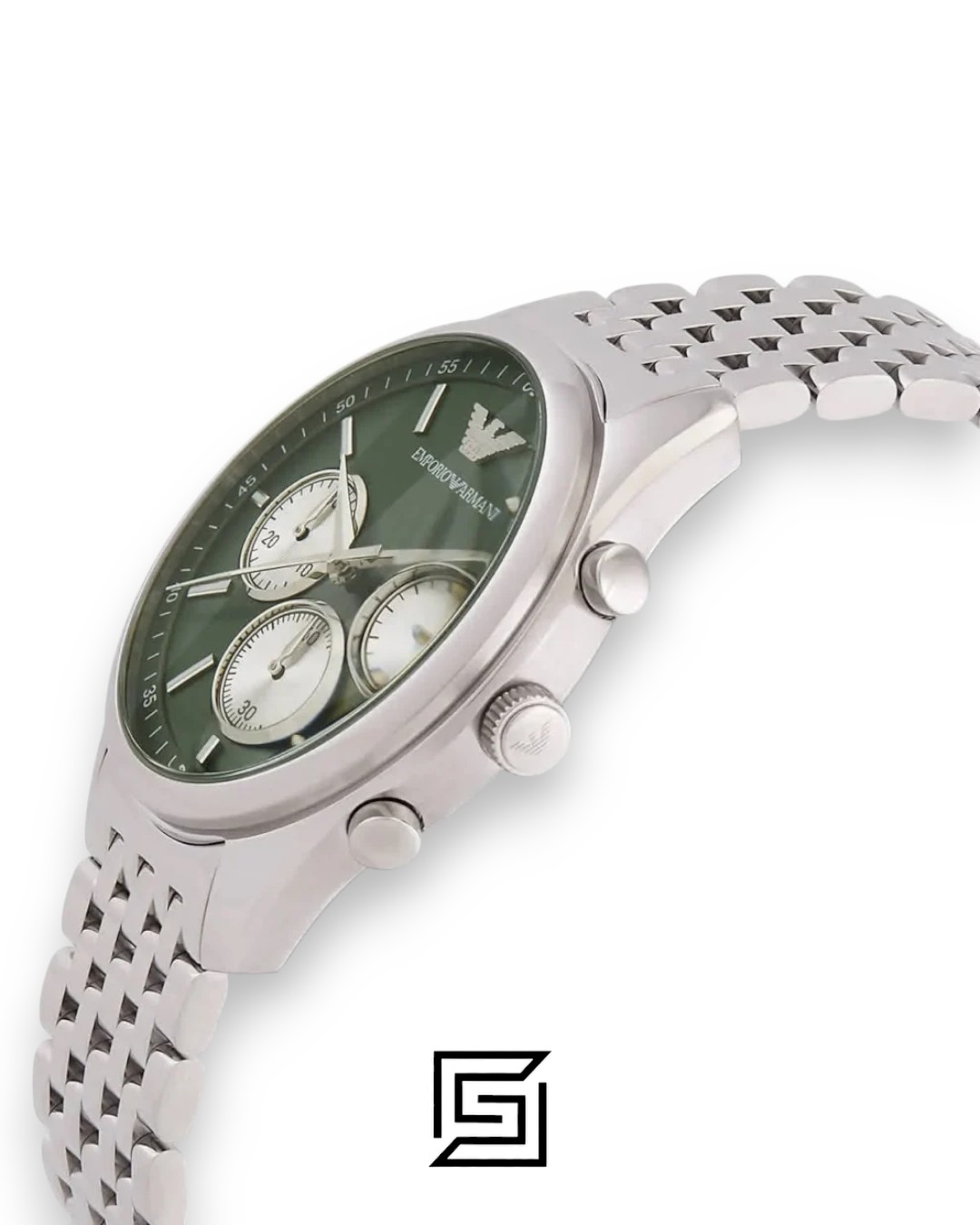⁦Emporio Armani AR11581 Green Dial Stainless Steel Men's Watch⁩ - الصورة ⁦7⁩
