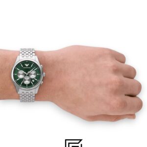 ⁦Emporio Armani AR11581 Green Dial Stainless Steel Men's Watch⁩ - الصورة ⁦9⁩