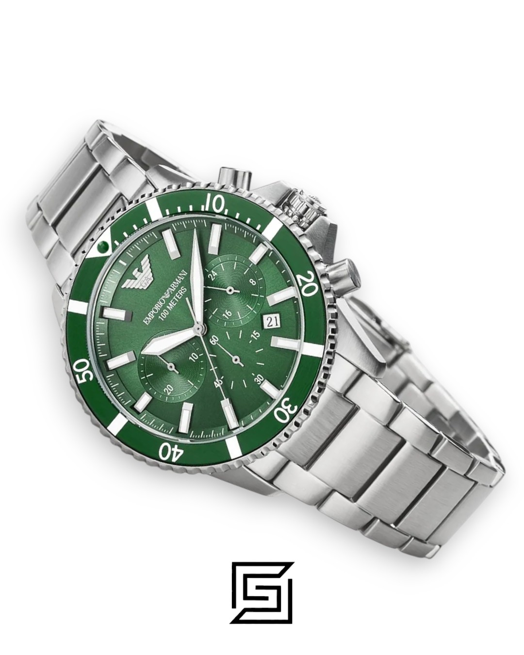 ⁦Emporio Armani AR11500 Men's Green Dial Watch⁩ - الصورة ⁦7⁩