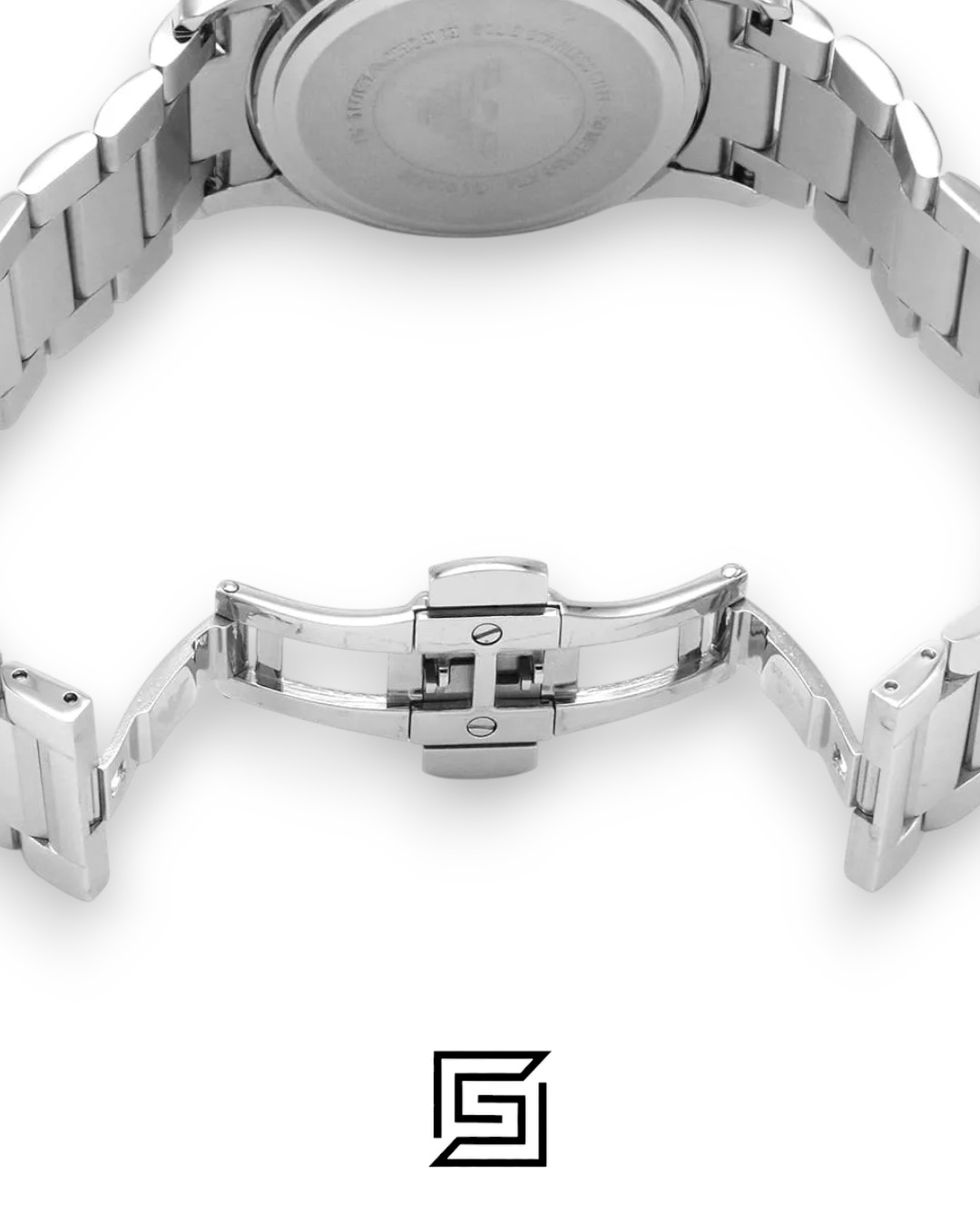 ⁦Emporio Armani AR11208 Silver Stainless Steel Men's Watch with Black Dial⁩ - الصورة ⁦9⁩