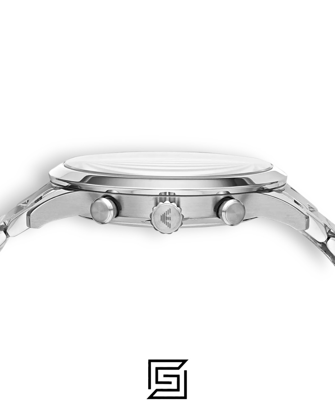 ⁦Emporio Armani AR11208 Silver Stainless Steel Men's Watch with Black Dial⁩ - الصورة ⁦5⁩