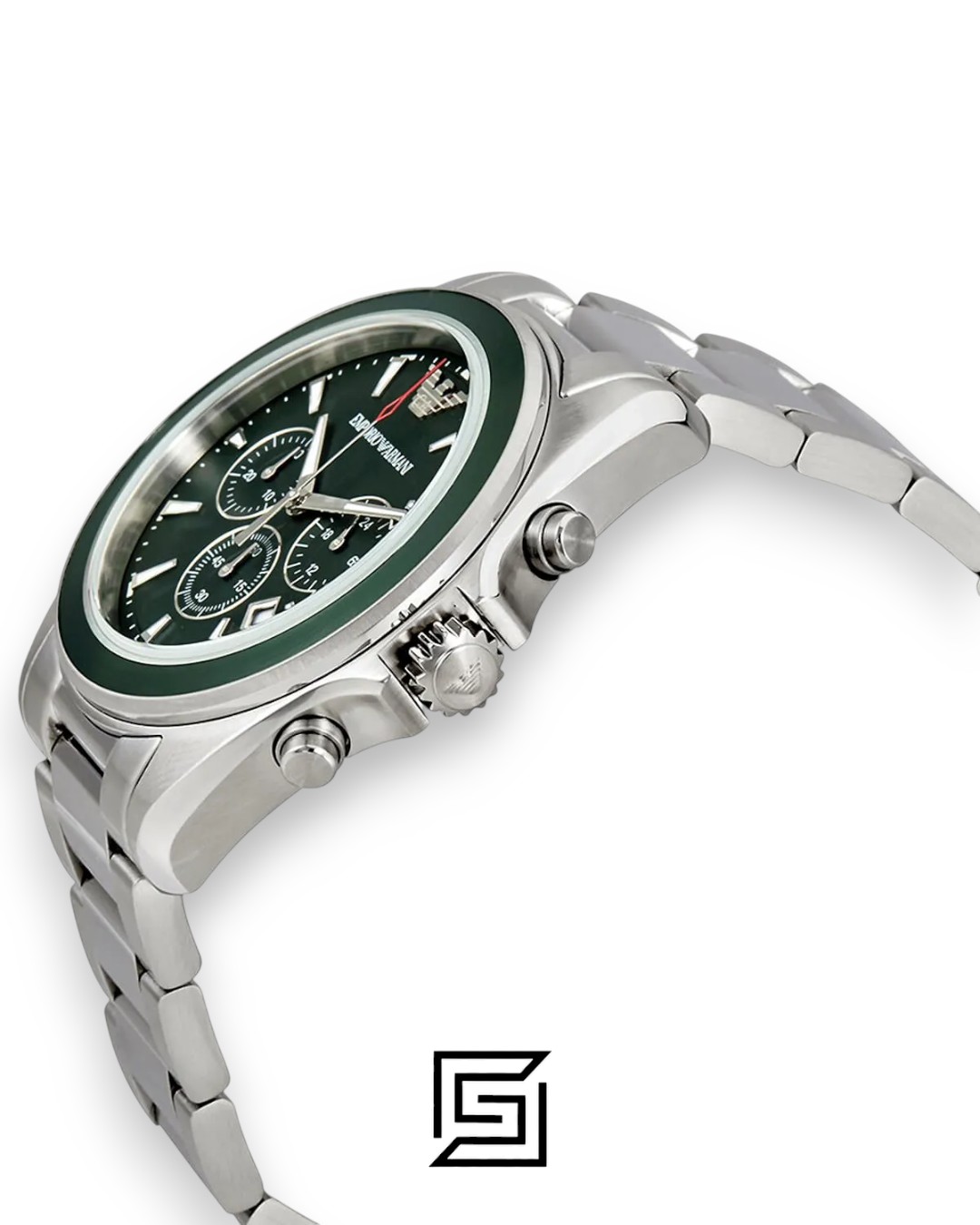 ⁦Emporio Armani AR6090 Green Dial Chronograph Men's Watch⁩ - الصورة ⁦4⁩