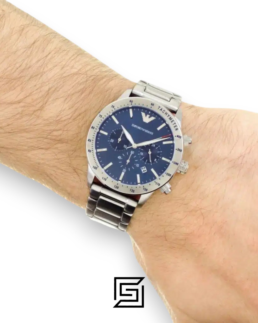 ⁦Emporio Armani AR11306 Men's Chronograph Blue Dial Watch⁩ - الصورة ⁦8⁩