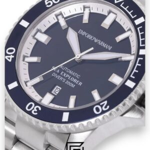 Armani AR60087 Men's Stainless Steel Blue Dial Automatic Watch - Image 3