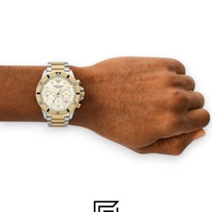 Emporio Armani AR11606 Two-Tone Gold and Silver Case 43mm Chronograph Watch with Cream Dial - Image 7