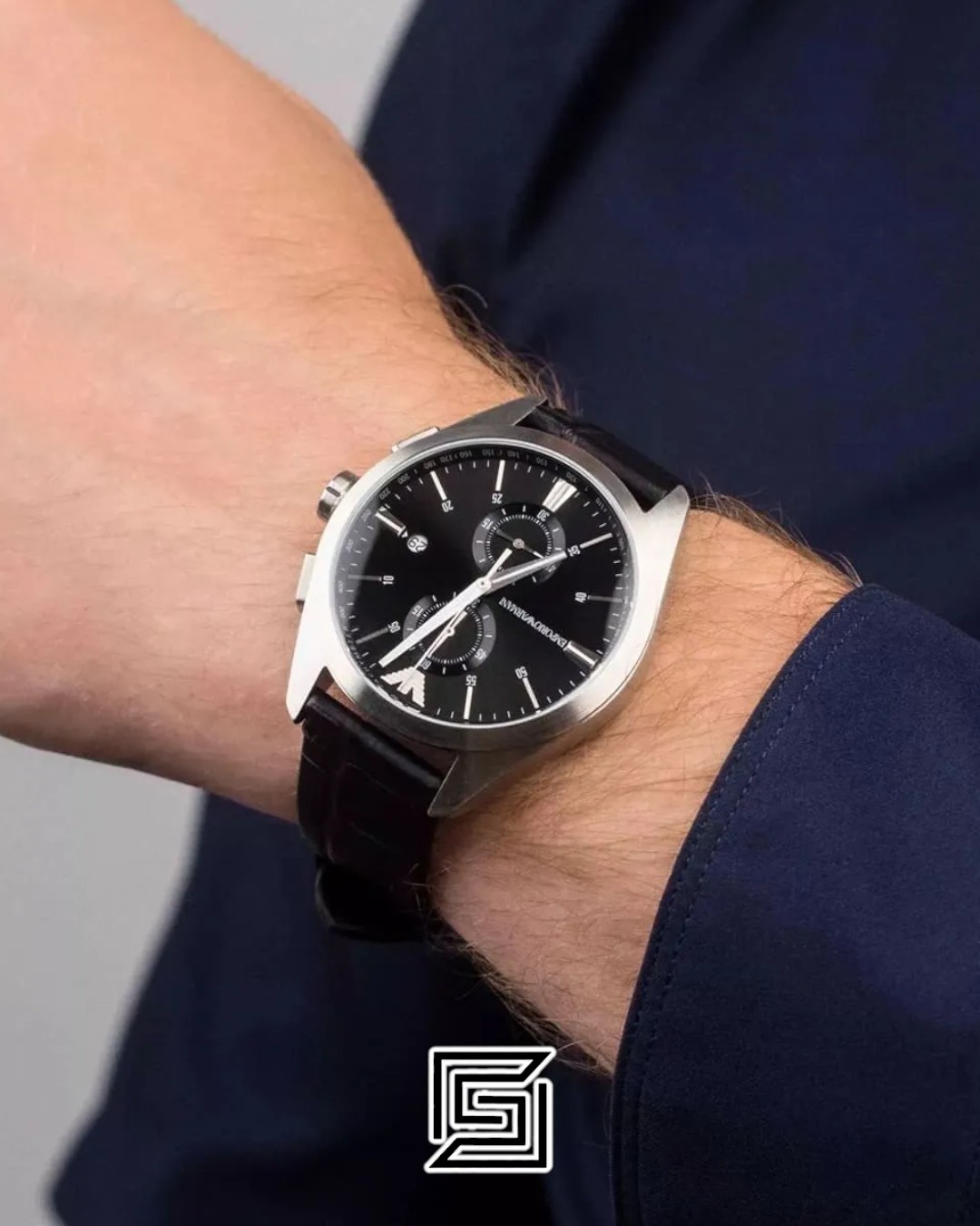 ⁦Emporio Armani AR11542 Black Dial Men's Chronograph Watch⁩ - الصورة ⁦6⁩