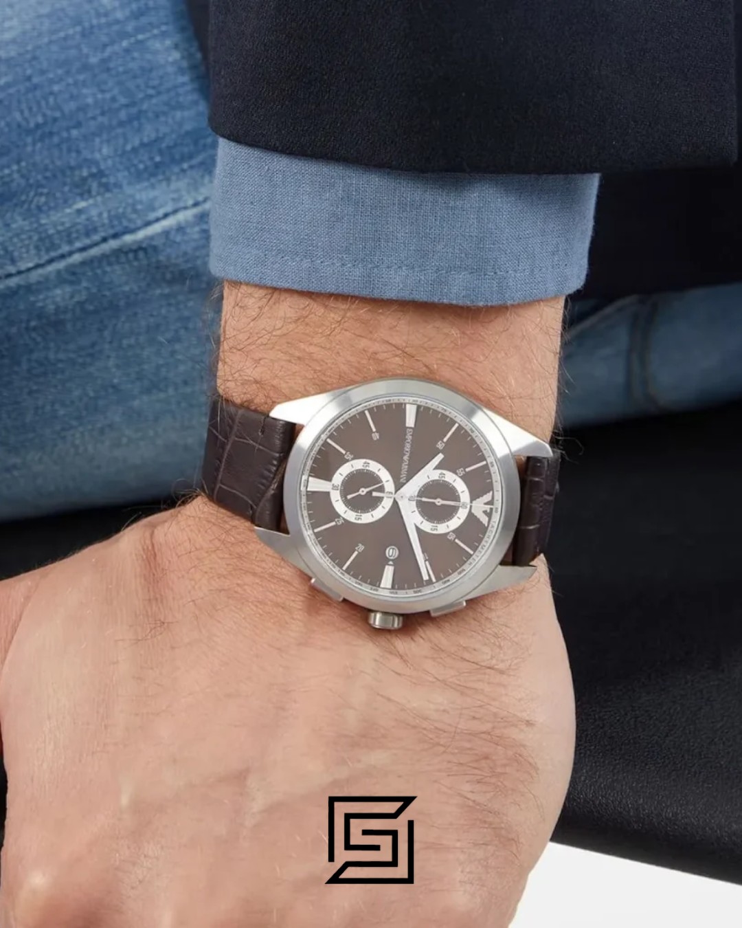 Emporio Armani AR11482 Brown Dial Chronograph Watch - Image 9