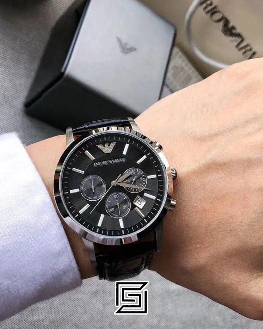 Emporio Armani AR2447 Men's Black Dial Chronograph Watch - Image 11