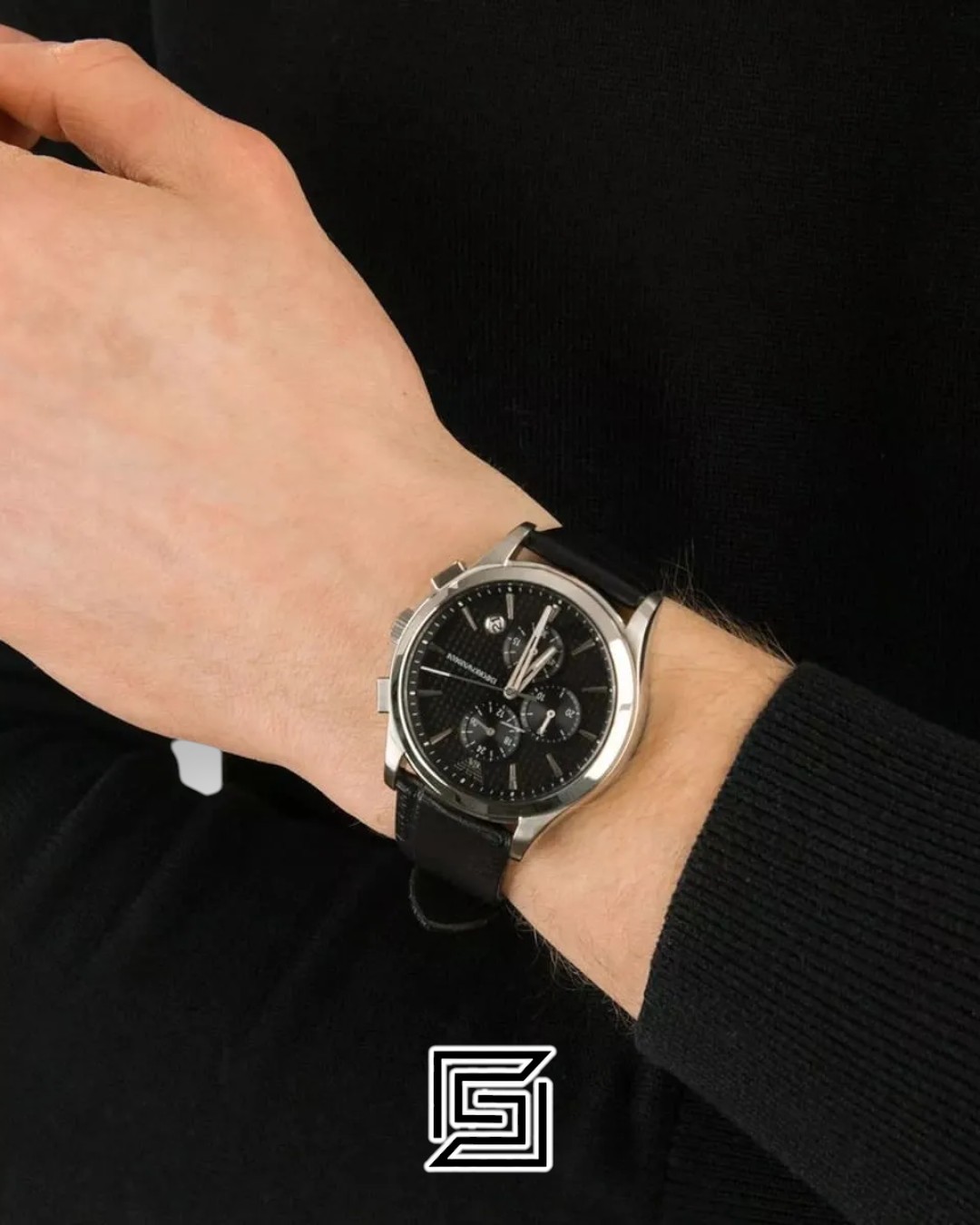 ⁦Armani AR11530 Men's Chronograph Black Dial Watch 44mm⁩ - الصورة ⁦12⁩